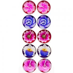 Image of Pack of 10 Scented Flower Candles 