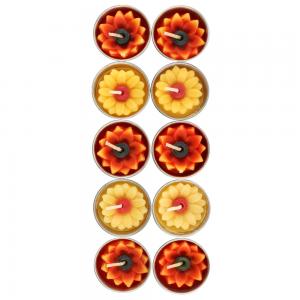 Image of Box of 10 Yellow and Orange Sunflower Candles