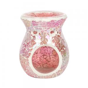 Image of Small Pink Iridescent Crackle Oil Burner