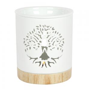 Image of White Tree of Life Cut Out Oil Burner