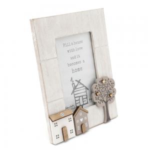 Image of 4x6in Wooden House Scene Picture Frame