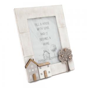 Image of 5x7in Wooden House Scene Picture Frame
