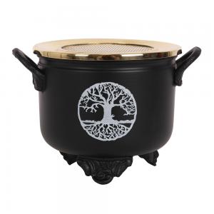 Image of Tree of Life Cauldron Resin Incense Burner