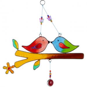 Image of Love Birds On A Branch Suncatcher