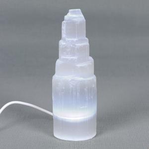 Image of LED Selenite Mountain Lamp