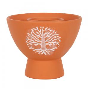 Image of Tree of Life Terracotta Smudge Bowl
