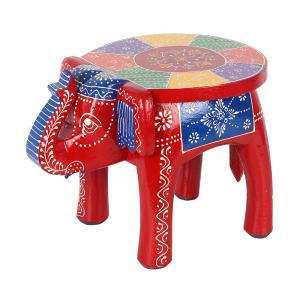Image of Ornamental Multicoloured Elephant Stool