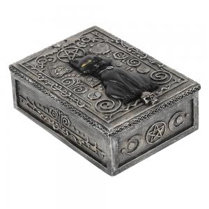 Image of Gothic Black Cat Resin Storage Box