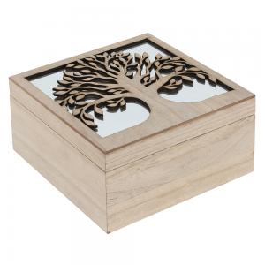 Image of Square Mirrored Tree of Life Box