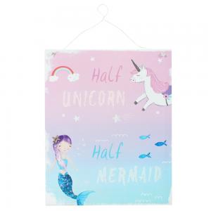 Image of Half Unicorn Half Mermaid Metal Sign