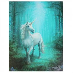 Image of 19x25cm Forest Unicorn Canvas Plaque by Anne Stokes