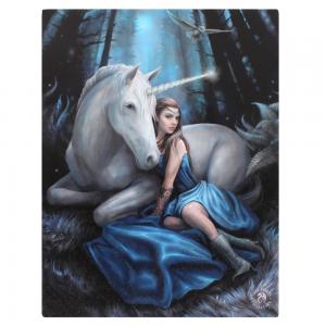 Image of 19x25cm Blue Moon Canvas Plaque by Anne Stokes