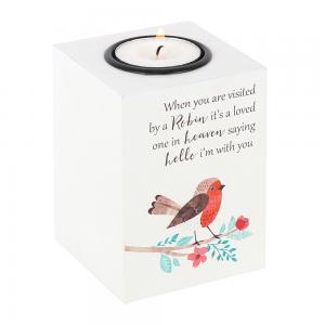 Image of Visited by a Robin Tealight Holder 